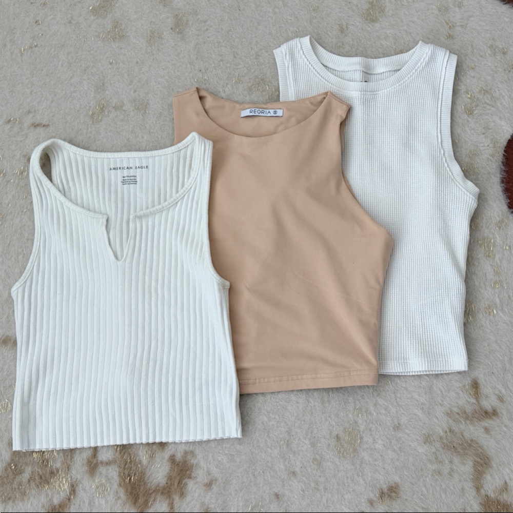 Bundle of 3 stretchy tanks from American Eagle & Hollister